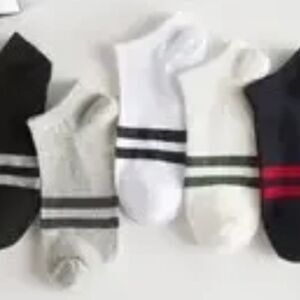 5pairs Unisex Striped Sports Socks (Size 6-9) "MULTICOLOR" ~ NEW!!!